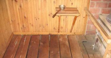 Способы организации слива в бане с деревянными полами
